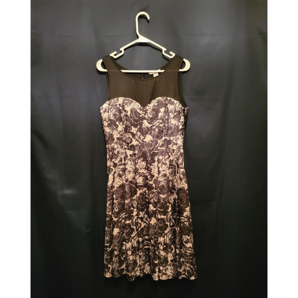 H & M Rose Black & Cream Casual Dress Size 10